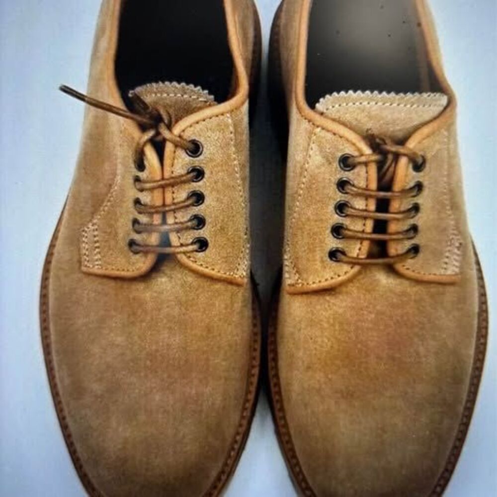 Men’s Aquatalia James Derby Tan Suede Leather Lace-up Shoes Italy- US 11.5